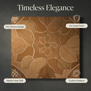 <span class=keywords><strong>Parquet</strong></span> en chêne à motif Versailles avec construction technique, dalles en bois massif préfinies pour hôtel de luxe et villa - Product Image 2