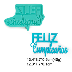 Letras en <span class=keywords><strong>español</strong></span> para decoración de Mousse, molde decorativo de silicona para Fondant, feliz cumpleaños, Chocolate, novedad - Product Image 6