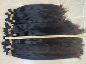 Venta al por mayor 100% extensiones de cabello Virgen sin procesar cabello humano chino crudo de onda recta sedosa a granel de un donante - Product Image 2
