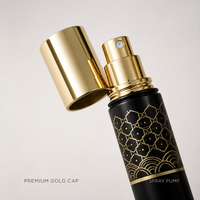 Flacon de parfum en verre vide en gros, 35 ml, bouchon argenté, motif cachemire arabe, flacon cylindrique de luxe violet foncé, logo personnalisé