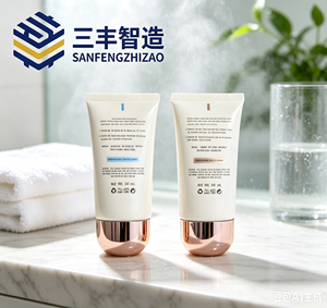 หลอดบีบเครื่องสำอางพลาสติก PE พิมพ์โลโก้ตามสั่ง หลอดเปล่าสำหรับบีบครีมบีบี ครีมกันแดด พร้อมฝาสีโรสโกลด์เคลือบด้วยไฟฟ้า - Product Image 6