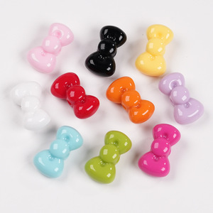 Mini Perlas <span class=keywords><strong>de</strong></span> Lazo Color Crema <span class=keywords><strong>de</strong></span> 17x10mm con Agujero, Lindas Perlas Acrílicas con Forma <span class=keywords><strong>de</strong></span> Lazo para DIY, Cadena para Teléfono, Pulsera, Collar, Fabricación <span class=keywords><strong>de</strong></span> Joyería - Product Image 2