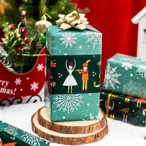 Reversible Christmas <b>Wrapping</b> <b>Paper</b> Roll Green 17 In X 33 Ft Double Side Metallic Foil Ballet Design Gift Craft Packaging - Product Image 5