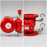 Rakitan Katup Alarm Sistem Sprinkler Kebakaran Pipa Basah Ruang Penundaan Motor Air Pengukur Tekanan Katup Kontrol Berflensa
