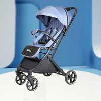 Poussette bébé pliable d'une seule main, accoudoir amovible, cadre en acier haute teneur en carbone, suspension 4 roues, double freinage en une seule étape, nouveau-né, tout-petit