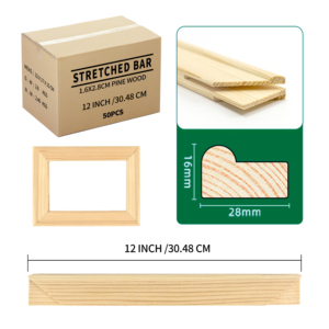 Barres de cadre de toile DIY pour peinture sur toile, kit de cadre de toile premium de 12 pouces, prêt à accrocher pour la décoration intérieure et la peinture par numéros - Product Image 1