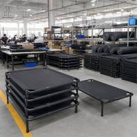 Lit de repos surélevé pour chien, pour extérieur, pour grands chiens, pour Beagle, avec structure tubulaire noire