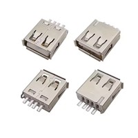 Adaptor Konektor Solder Soket USB 4 Pin Tipe A Male Female Dengan Penutup Plastik Hitam Putih Tipe-A DIY Kits