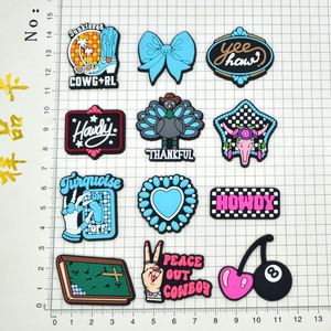 เครื่องประดับรองเท้าคาวบอยแบบขายส่ง ตกแต่งรองเท้าแบบ DIY โบว์ประดับรองเท้า หัวเข็มขัดรองเท้า PVC นิ่ม จี้ห้อยรองเท้าคาวเกิร์ล - Product Image 3