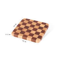 4 pièces sous-verres en bois carrés classiques barre personnalisée décorée sous-verres en bois de caoutchouc coffrets cadeaux