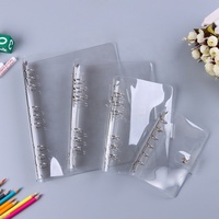 Protège-cahier personnalisé à feuilles mobiles A4 A5 A6 A7 transparent souple avec 6 anneaux, classeur de budget en PVC
