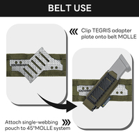 Plaque adaptatrice tactique IDOGEAR simple rangée 45 °   Système Molle angulaire pour ceinture, randonnée, airsoft, activités de plein air