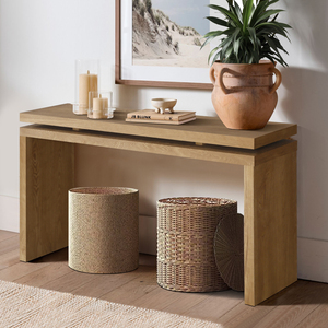 Antique Brown Farmhouse <b>Console</b> <b>Table</b> 60'' Solid Wood MDF Entryway <b>Table</b> Double Board Design Storage Furniture - Product Image 2