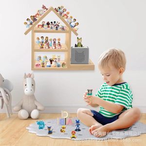 Wooden Wall Mounted Toy Storage <b>Rack</b> With Magnetic <b>Shelf</b> For Children Room Decor Figurine Display And Speaker Holder - Product Image 1