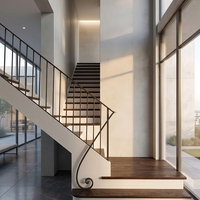 Rampe d'escalier en fer forgé pour duplex, anti-rouille, luxe, pour villa, intérieur