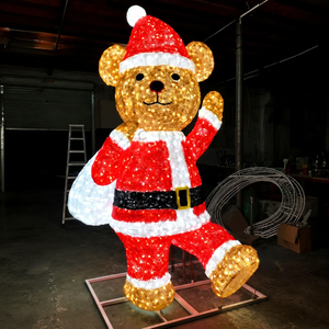 Lumières LED blanches chaudes à motif d'ours polaire pour la décoration de Noël en plein air en hiver - Product Image 1