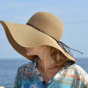 Sombrero de Paja 100% Natural, Diseño Personalizado, Transpirable, Protección Solar, Talla Ajustable, Unisex, Patrón a Rayas, para Vacaciones en la Playa - Product Image 4