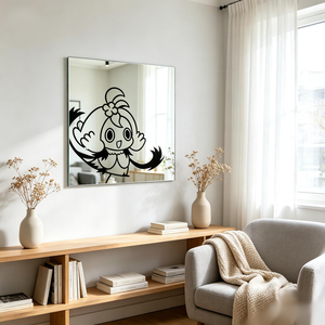 Miroir mural décoratif en acrylique plat personnalisé imprimé avec des dessins animés, auto-adhésif, incassable, pour la décoration murale de la chambre des enfants - Product Image 3