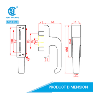 Accessoires en aluminium Poignées crémone pour portes et fenêtres Prix Serrures multipoints Ouverture vers l'intérieur Accessoires pour battants - Product Image 4