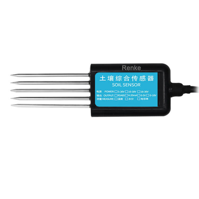 Renke Soil Temperature Humidity EC PH Testing Integrated Soil Sensor 4 in 1