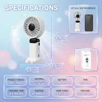 Kipas Genggam Mini Aromaterapi 3 Kecepatan, Baterai Berkualitas Tinggi, Portable, USB Rechargeable, untuk Penggunaan di Rumah, Luar Ruangan, Mobil/RV, dan Berkemah