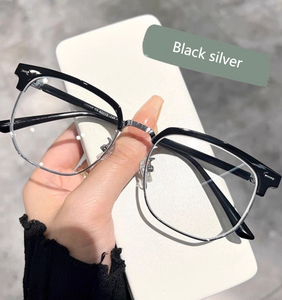 Nhà Máy Bán Hàng Trực Tiếp Bán Buôn Phong Cách Mới Lớn Khung Vuông Ánh Sáng Màu Xanh Bằng Chứng Người Đàn Ông Và Phụ Nữ Của 2024 Nửa Khung Kính Phẳng - Product Image 3