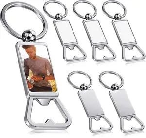 Custom Aluminium Warmteoverdracht Wit Bier Metalen Blanco Sublimatie Flesopener Sleutelhanger