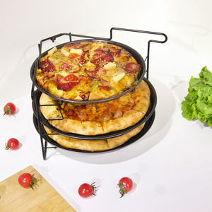 Bandeja elevadora de Metal para Pizza, estante de exhibición con 3 sartenes, 4 estantes - Product Image 1