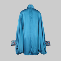 Mini robe écologique et lavable avec manches chauve-souris amples et couleur unie boutonnée pour sortir