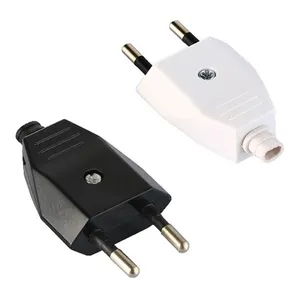 Vente chaude Allemagne UE Standard EURO Plug 220V 2P Blanc 2.5A 10A 250V Mâle Alimentation Électrique eu Prise Rewireable