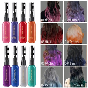 Mascara capillaire 3-en-1, couleur temporaire, non permanente, pour fêtes et festivals, maquillage capillaire, mascara OEM, logo personnalisé, marque privée - Product Image 5