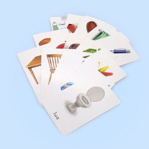 บัตรแฟลชการ์ดพลาสติกเคลือบด้านพิมพ์ลายตามสั่ง ทนทาน ออกแบบได้เอง สำหรับเด็กเรียนรู้ภาษาฝรั่งเศส - Product Image 1