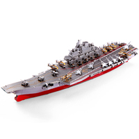 Piececool HP056-KSR PLAN LIAONING CV-16 Kit de Modélisme 3D en Métal Haute Précision Porte-avions pour Adultes