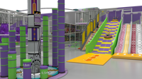 Équipement de terrain de jeux intérieur commercial personnalisé, parc de trampolines, aire de jeux souple avec fosse à balles, toboggan, labyrinthe