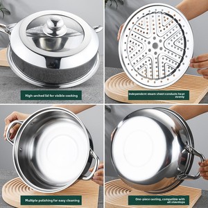 Marmite à vapeur et à soupe multi-couches en acier inoxydable épaissi de 28 cm, grande capacité, modèle <span class=keywords><strong>MYC</strong></span>, pour cuisson vapeur et soupes, idéale pour le hot pot - Product Image 4