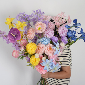 Monet Couleur <span class=keywords><strong>Violet</strong></span> Tenture Murale Fleurs Artificielles Décoration de Mariage Arrangement Photographie <span class=keywords><strong>Peinture</strong></span> à l'Huile Style Sens Avancé - Product Image 2