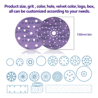 MOPAI M775L Mor Seramik Aşındırıcı Disk 125mm 6 Delikli Cırtlı Orta Sertlikte Yüksek Verimli Islak/Kuru OEM Araba Cilalama İçin