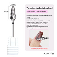 Usine russe manucure pédicure carbure de tungstène foret à ongles conique Triangle coupe croisée pour outil de retrait de vernis Gel cuticule