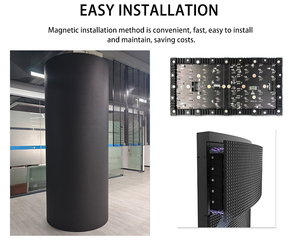 Trong nhà Linh hoạt Hình trụ 4k p2.5 <span class=keywords><strong>LED</strong></span> hiển thị dấu hiệu duy nhất cột tùy chỉnh cong quảng cáo Màn hình <span class=keywords><strong>LED</strong></span> <span class=keywords><strong>LED</strong></span> Tường - Product Image 5