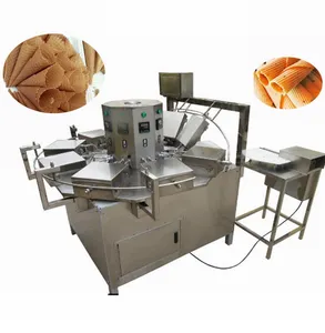 Saída 800-1000 pcs/h, sorvete de aquecimento de gás, máquina de fazer biscoito/fabricante de waffle