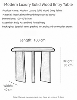 Table d'entrée en bois massif de luxe moderne, table console créative pour salon, style Wabi Sabi, meubles de couloir, décoration intérieure