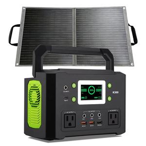 Station d'alimentation portable au lithium-ion <span class=keywords><strong>300W</strong></span> avec chargeur de voiture, <span class=keywords><strong>kit</strong></span> générateur <span class=keywords><strong>solaire</strong></span> 60W - <span class=keywords><strong>Panneau</strong></span> <span class=keywords><strong>solaire</strong></span> pliable pour le <span class=keywords><strong>camping</strong></span> en plein air - Product Image 1