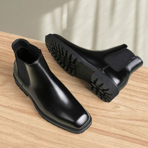 Chaussures habillées élégantes en cuir Chelsea mi-hautes pour hommes grandes tailles, style Richelieu, à lacets, mocassins, bottes pour l'hiver, l'été et le printemps - Product Image 5