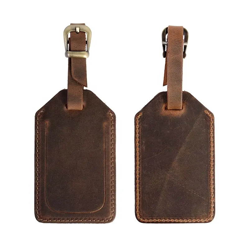 CHANGRONG Custom Adjustable Design Leather Strap Leather luggage Travel ID tag