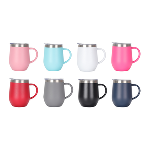 Vaso térmico de doble pared de 12 oz, taza de vino con forma de huevo, vaso de viaje con tapa para acampar - Product Image 1