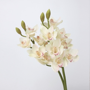 KEWEI 1580 Orchidée <span class=keywords><strong>Cymbidium</strong></span> à 7 têtes, tige unique, toucher réel, haute qualité - Product Image 4