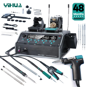 Station de soudage YIHUA 5 en 1 avec pistolet à air chaud, fer à souder C245, embout de 0,5 mm, ventouse à étain et stylo de dépose de CI W270 - Product Image 1