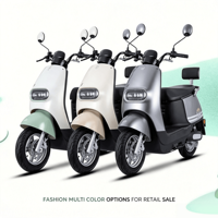 Skuter Listrik Mini Retro Bersertifikasi E-MARK 1500W Rem Cakram Depan Moped Komuter Wanita