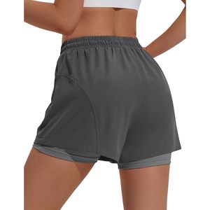 FOXA Short de sport pour femme taille haute 2 en 1 avec poches zippées, séchage rapide et respirant - Product Image 2