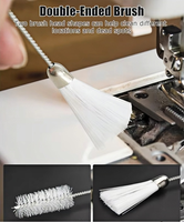 Lot de 2 brosses à main en nylon pour machine à coudre et clavier d'ordinateur, poils à une extrémité pour le nettoyage de la maison et du bureau